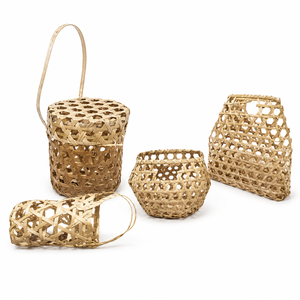 Natural Woven Bamboo <b>Basket</b> with Handle Eco Friendly Market Shopping Tote Handmade Storage Picnic Gift <b>Hamper</b> <b>Basket</b> - Product Image 4