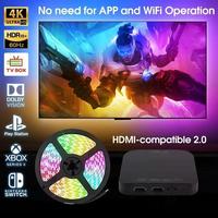 Boîtier de synchronisation intelligent RGB de haute qualité pour téléviseur, source de lumière LED WiFi, bande LED de rétroéclairage pour salle de jeux et télévision