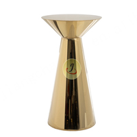 Table de bar moderne en acier inoxydable avec plateau en verre doré, garantie 3 ans, pour hôtel, centre commercial, ferme, parc, mariage, fête, usage commercial, en métal
