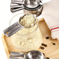 Ensemble de tasses à mesurer écologiques en acier inoxydable, outils de mesure de précision de qualité alimentaire, compatibles lave-vaisselle, pour la pâtisserie, la cuisine et le café