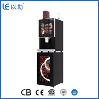 Distributeur automatique de café robotisé de table LE-Vending LE307A, mini, commercial, avec support en acier inoxydable, 12 tasses, prise en charge de l'espagnol