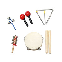 Children's Educational Full Band Percussion Set 6-Piece Plastic/Metal Tambourine Toys