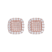 Venta Directa de Fábrica, Joyería Hip Hop de Moda, Aretes de Latón con Circonita y Diamantes para Mujeres y Hombres