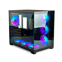 Manmu Noir ATX MicroATX ITX Verre Trempé RGB Fan Case USB3.0 Mid Tower Gaming PC Computer Chassis Case for Desktop