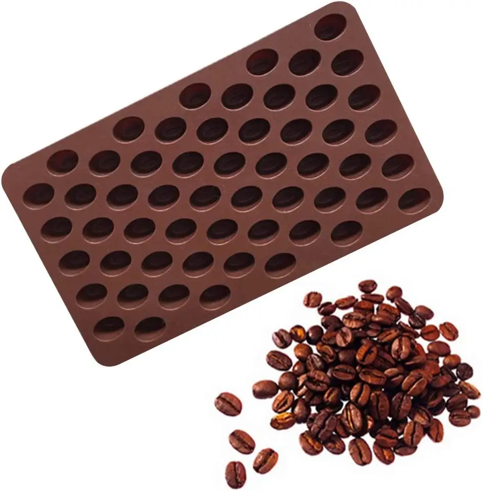 Molde de silicona para granos de café pequeños de 55 cavidades para dulces de bandeja de hielo de Chocolate