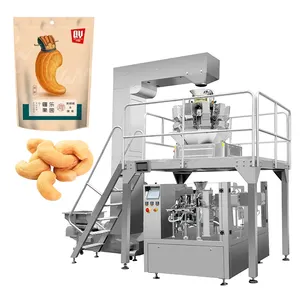 Máquina de embalagem pré-fabricada para sacos de grãos, 1kg, 2kg, pesagem, enchimento, caju, amendoim