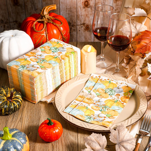 Serviettes en papier imprimées citrouille 3 plis personnalisées <span class=keywords><strong>de</strong></span> haute qualité Tissu <span class=keywords><strong>de</strong></span> serviette d'invité d'automne personnalisé pour les fêtes d'automne Style <span class=keywords><strong>de</strong></span> sac - Product Image 2