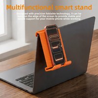 Support de téléphone en alliage d'aluminium et silicone de deuxième génération, support de bureau pour tablette et ordinateur portable, support de voyage créatif, flexible et pliable
