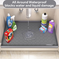 Tapis en silicone sous l'évier, revêtement imperméable pour armoire, plateau de protection contre les fuites, rangement pour cuisine et salle de bain