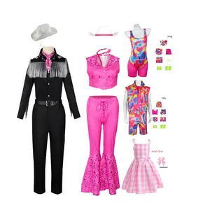 मूवी रियल लाइफ फिल्म बार्बीज़ केन कॉस कॉस्टयूम गुलाबी लड़कियां महिला ड्रेस सहायक उपकरण हैलोवीन कॉसप्ले बार्बीज़ स्पोर्ट वियर कॉस्टयूम