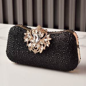 Stylish Beaded <b>Clutch</b> <b>Bag</b> with Crystal Flower Sparkling Evening Party Handbag Luxurious Fashion Rhinestone Chains - Product Image 2