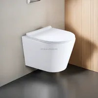 Appareil sanitaire moderne en céramique Toilette suspendue au mur Réservoir dissimulé Salle de bain Structure monobloc en PP Télécommande pour usage domestique Prix de gros