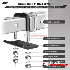 RISE – Adaptateur de serrage anti-tintement pour attelages, type boulon en U en acier, à bas <span class=keywords><strong>prix</strong></span> et facile à assembler, pour pièces de remorque - Product Image 2