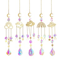 Nuevo Atrapasol de Cristal de la Serie Planet con Luna, Estrellas y Cristales de Jardín, Perfecto para Decoración de Fiestas