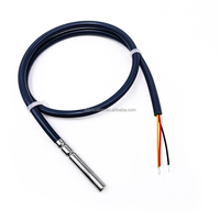 Sensor de temperatura NTC DS18b20 6*50MM ranura rodante de acero inoxidable a Cable macho de Audio de 3,5 MM cable abierto