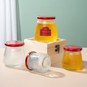 Bocaux en verre de haute qualité pour miel, de qualité alimentaire, à large ouverture, 150 ml, petits et ronds, pour nid d'oiseau, avec couvercle métallique, vente en gros - Product Image 4