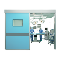Porte coulissante électrique hermétique pour salle d'opération hospitalière, en tôle d'acier Yonking, avec panneau de vision et isolation phonique.