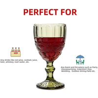 Verres à vin vintage en cristal coloré gaufré, prix de gros abordable, couleurs personnalisables, capacité 200-300 ml, qualité alimentaire