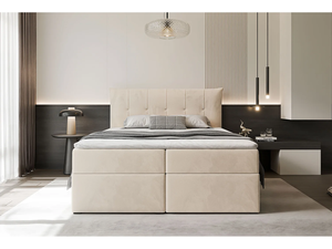Lit à sommier tapissé en tissu de luxe avec coffre de rangement hydraulique, mobilier de chambre d'hôtel, personnalisable OEM/direct usine - Product Image 3