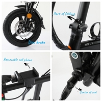 Vélo électrique pliable mini format USA Drop Shipping 250W 15AH avec double suspension électronique et batterie au lithium pour adulte, vélo de ville