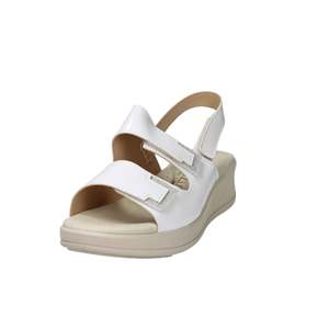 Sandali con Zeppa Cinzia Soft da Donna, Bianchi con Cinturini Argento, Scarpe Comode con Plateau - Product Image 1