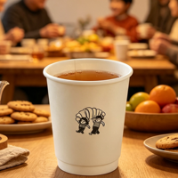 Gobelets en papier personnalisés jetables avec logo, durables, à paroi simple, pour boissons chaudes, pour restaurants, fêtes à domicile, approvisionnement en gros