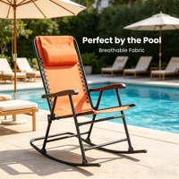 Chaise de camping pliable moderne en gros, avec cadre en acier inoxydable durable, tissu Teslin écologique, chaise à bascule zéro gravité