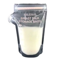 Sac de conservation jetable HJ Brand HJ-RTS003 de 250 ml pour lait maternel et aliments pour bébé – Design théière, pochette de congélation autoportante avec fermeture éclair