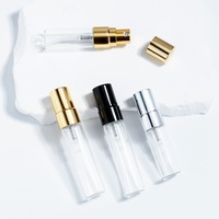Flacon pulvérisateur de parfum en verre de luxe, vide, rechargeable, portable, mini, personnalisé, 2ml, 3ml, 5ml, 10ml, avec pompe à brume fine, pour échantillon d'huile parfumée, soyeux