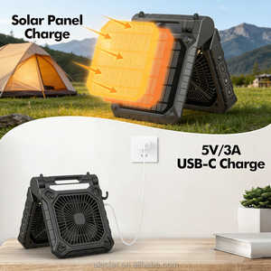 ALECTER APH-F05 Ventilador Solar Portátil de Emergencia y Supervivencia con Linterna LED, Alimentado por Batería, 90° Ajustable, 3 Velocidades, Temporizador, 20 Horas de Refrigeración - Product Image 6