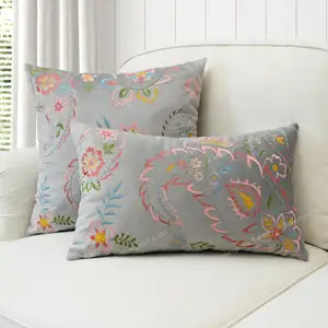 High Quality Decorative Embroidered Velvet Decorative Home Throw Pillow Cushion Covers For Sofa