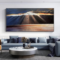 Peinture acrylique originale sur toile grand format, abstraite, vue sur la mer, faite à la main, pour décoration murale moderne, vente en gros personnalisée