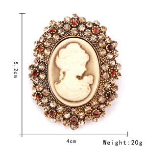 <span class=keywords><strong>Broche</strong></span> de beauté assortie, style vintage créatif, avec <span class=keywords><strong>pendentif</strong></span> en cristal et strass en forme de larme, motif <span class=keywords><strong>camée</strong></span> - Product Image 4