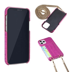 Custodia a Tracolla in Vera Pelle di Coccodrillo di Lusso con Portafoglio e Tracolla in Metallo per <span class=keywords><strong>iPhone</strong></span> <span class=keywords><strong>XR</strong></span> X XS 11 12 Pro Max - Product Image 4
