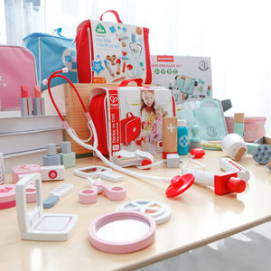 <span class=keywords><strong>Set</strong></span> Mainan Dokter dari Bahan Kayu Aman untuk Simulasi Medis di Rumah Sakit, Permainan Peran untuk Anak-Anak - Product Image 3