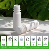 Bouteille en plastique blanche de 60 ml de qualité alimentaire UE avec bouchon inviolable, vente en gros, vide, portable, sans BPA, petite bouteille de sirop de 2 oz
