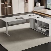 Bureau de direction moderne intelligent avec panneau en bois réglable et fonction extensible convertible en acier inoxydable pour le bureau