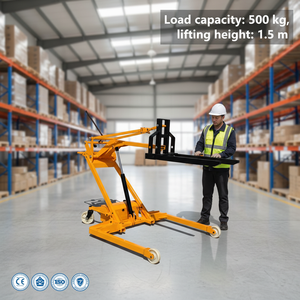 Montacargas Eléctrico Hidráulico Pequeño, Simple y Portátil, con Grúa <span class=keywords><strong>de</strong></span> Brazo Curvo y Apilador - Product Image 1