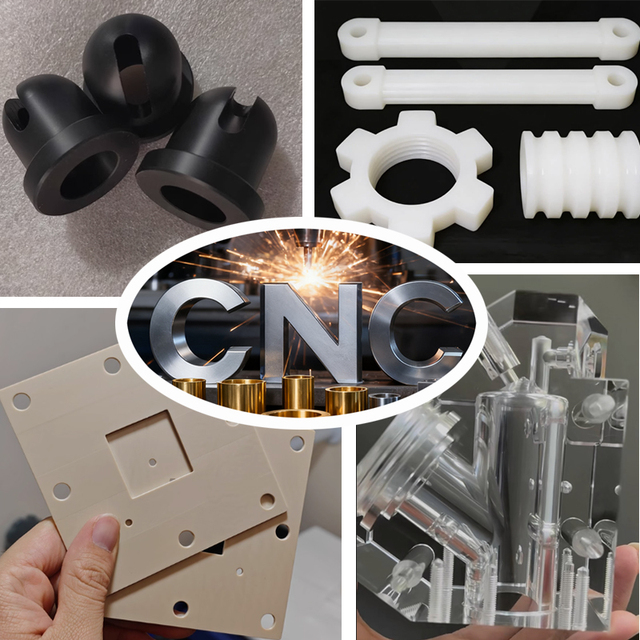 Custom 4 5 Axis CNC Machining Service POM Nylon Delrin Acrylic PEEK UHMW HDPE Plastic Turning Milling Parts