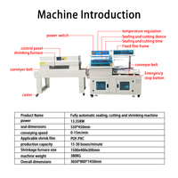 Machine de scellage et de rétraction électrique entièrement automatique de type L pour l'emballage alimentaire et textile, utilisée dans les applications de boîtes cadeaux pour boissons