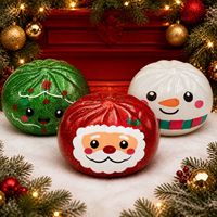 Jouet sensoriel de Noël en forme de boulette, jouet anti-stress scintillant, boule à presser pour soulager le stress, adorable boulette moelleuse pour les fêtes d'enfants