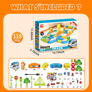 Juego de Tren Magnético de 118 Piezas, Regalo para Niños y Niñas, Juguetes de Tren Eléctrico, Vías 3D, Regalos STEM de Cumpleaños para Niños - Product Image 6