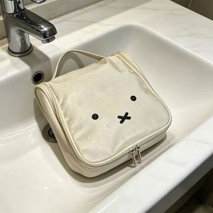 Grande capacité, sac de maquillage en nylon avec poignée souple, portable, multifonctionnel, rangement suspendu, fermeture éclair - Product Image 3