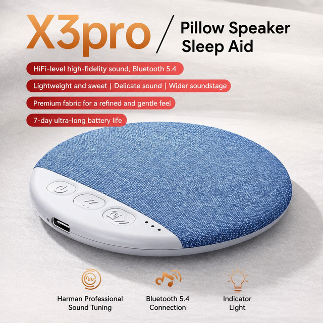 Ultra Thin Pillow Speaker 5.3 Wireless Sleep Speaker Under Pillow for Side Sleepers Noise Cancelling Wholesale