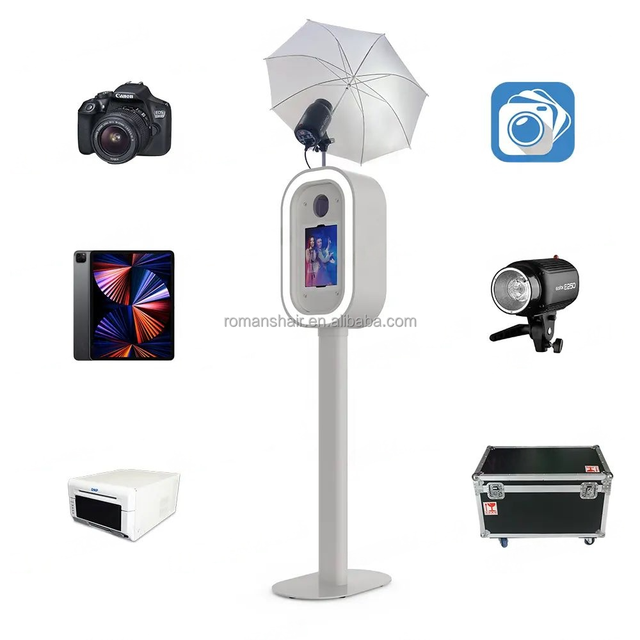 Portable Photo Booth Machine Kiosk Station Led Rgb Ring Night Software Ipad Air Photo Booth