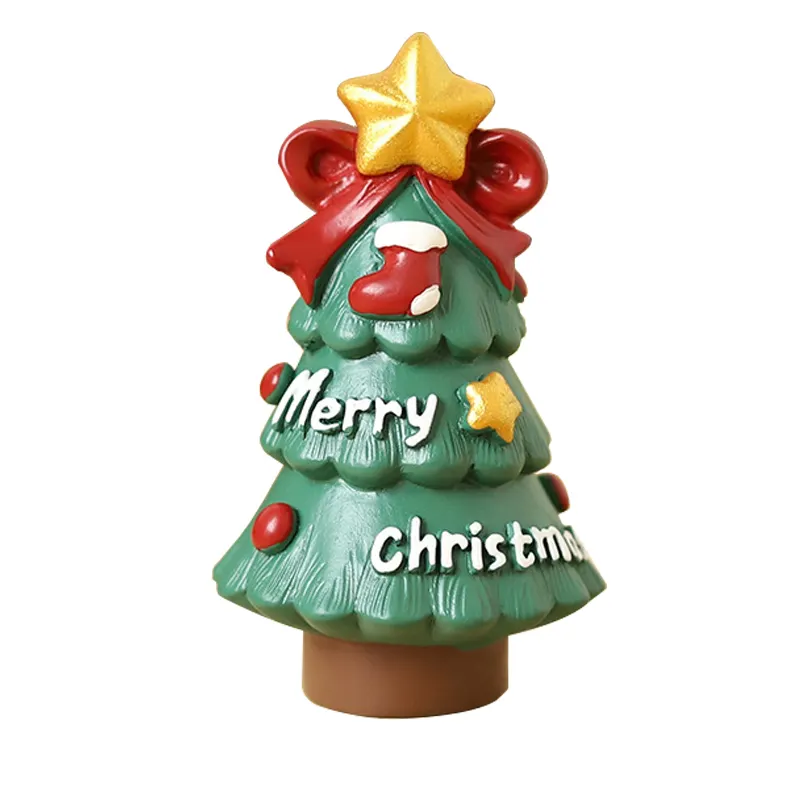 Business gifts Mini garden small animal tree Snowman decoration retro resin style sculpture theme place Christmas tree Gift Set
