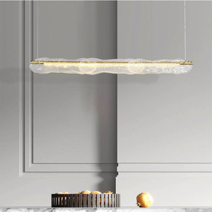 Nordic Modern Minimalist Glass Crystal Chandelier Light Luxury Restaurant <b>Bar</b> Counter Reception Area Showroom Long Pendant Light - Product Image 6
