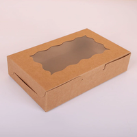 Boîtes à dessert en papier kraft avec fenêtre découpée pour pâtisseries, gâteaux et macarons