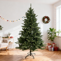 Sapin de Noël artificiel entièrement pré-éclairé avec décorations d'animaux de la forêt : renard, écureuil, lapin