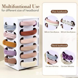 Headband Storage Rack 6 Tier <b>Rotating</b> Hair Accessory Organizer For Jewelry Display - Product Image 3